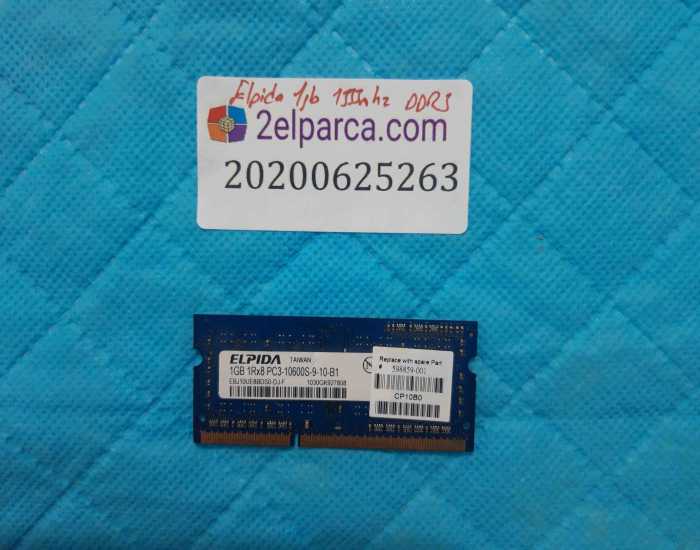 ELPİDA DDR3 1GB 10600S 1333MHZ RAM BELLEK 